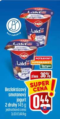 Bezlaktózový smotanový jogurt