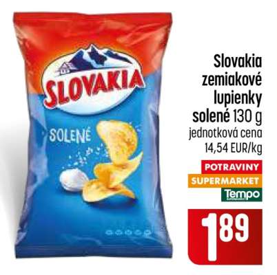 Slovakia zemiakové lupienky solené 130 g