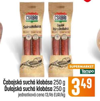 Čabajská suchá klobása 250 g / Ďulajská suchá klobása 250 g