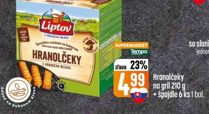 Hranolčeky na gril 210 g + Špajdle 6 ks 1 bal.