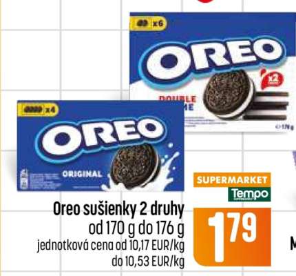 Oreo sušenky 2 druhy