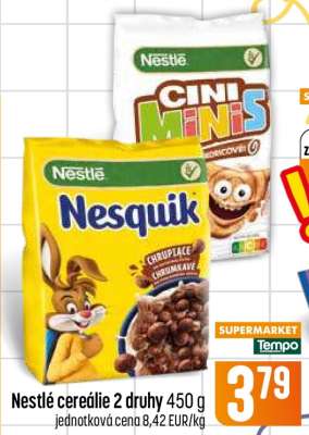 Nestlé cereálie 2 druhy 450 g