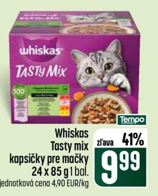 WHISKAS TASTY MIX Kapsičky pre mačky