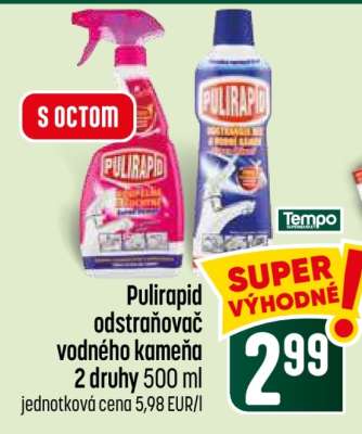 Pulirapid odstraňovač vodného kamene