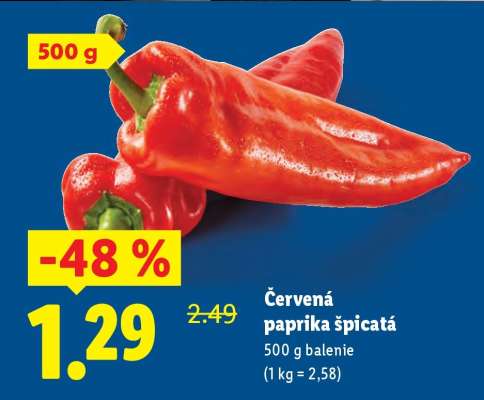 Červená paprika špicatá