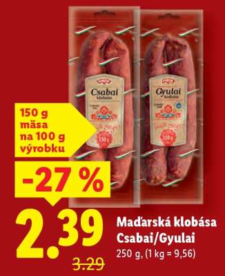 Maďarská klobása Csabai / Gyulai