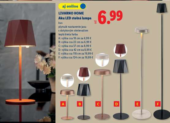 LIVARNO HOME Aku LED stolná lampa