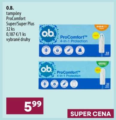 O.B. tampóny ProComfort Super/Super Plus
