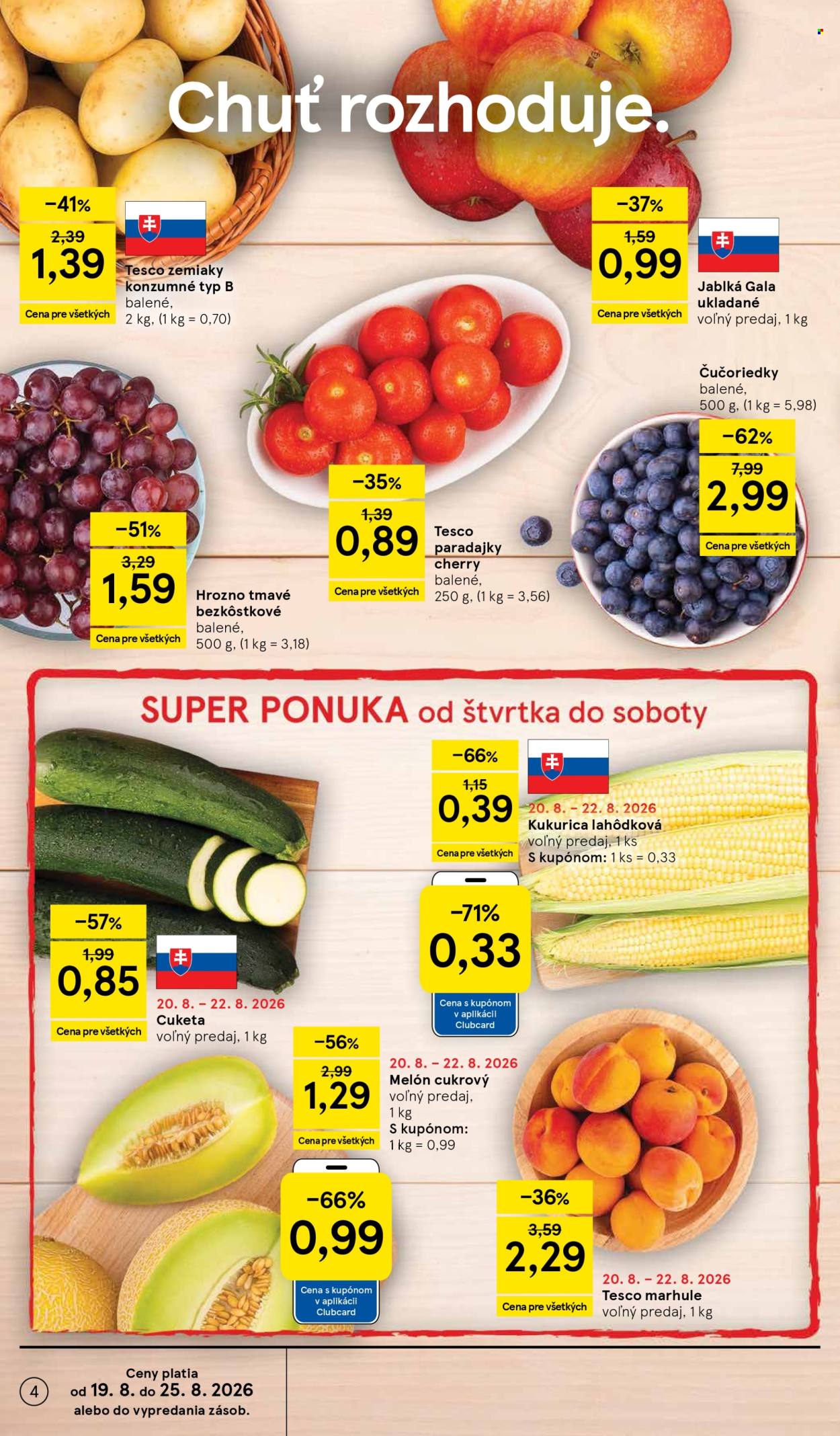 Leták TESCO supermarket - 19.8.2026 - 25.8.2026. Strana 4
