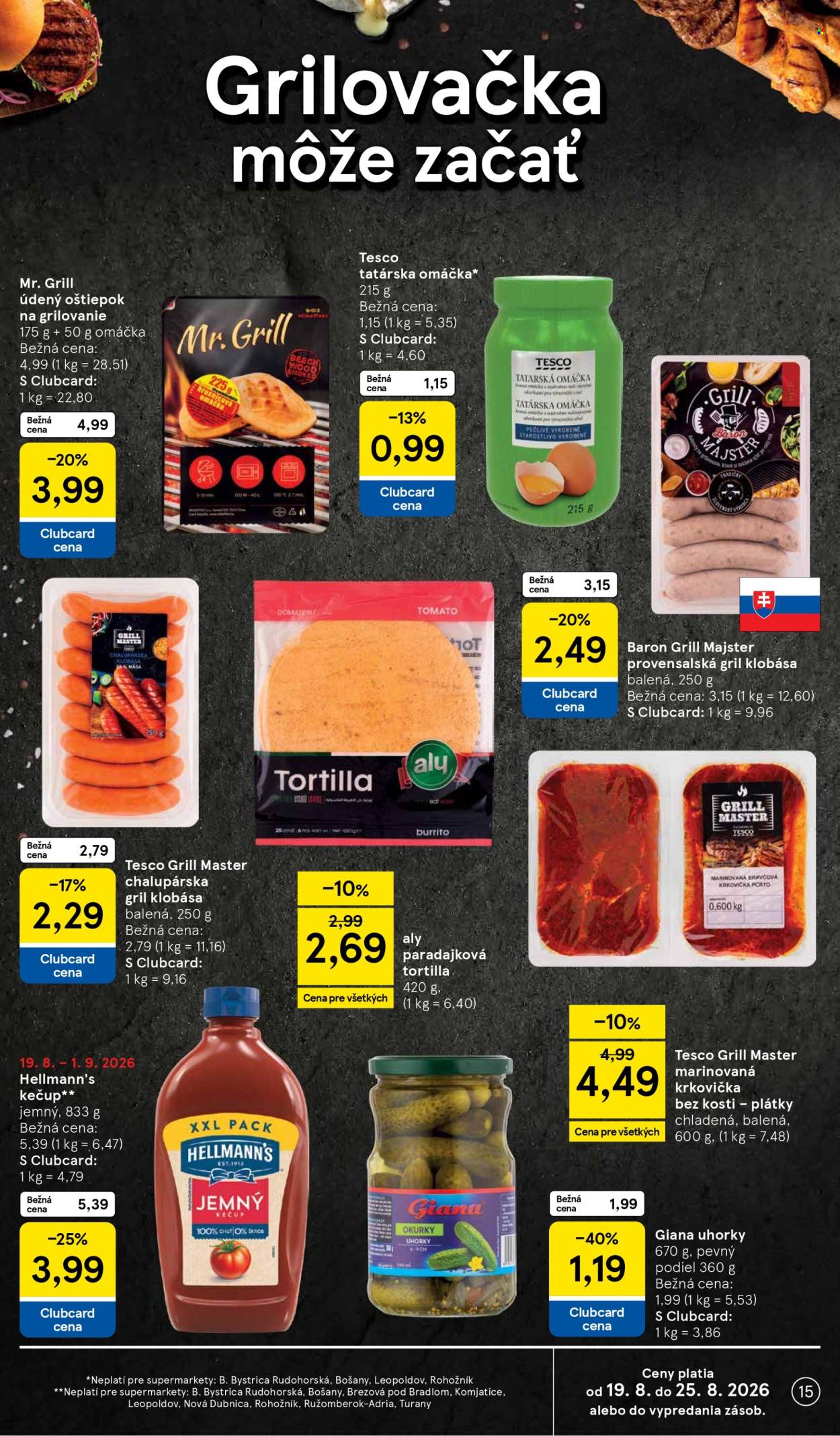 Leták TESCO supermarket - 19.8.2026 - 25.8.2026. Strana 15
