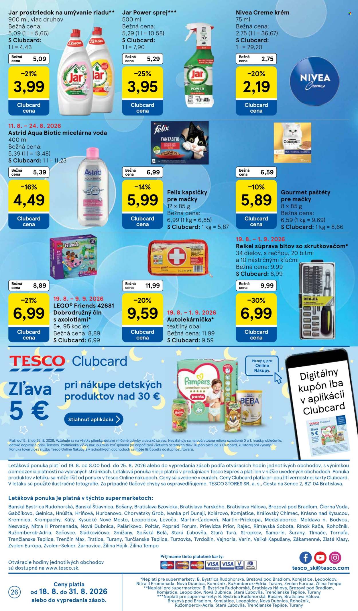 Leták TESCO supermarket - 19.8.2026 - 25.8.2026. Strana 26