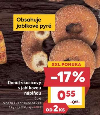 Donut škoricový s jablkovou náplňou