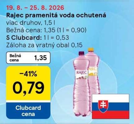 RAJEC PRAMENITÁ VODA OCHUTENÁ