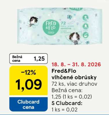 Fred&Flo vlhčené obrúsky
