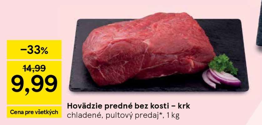 Hovädzie predné bez kosti – krk