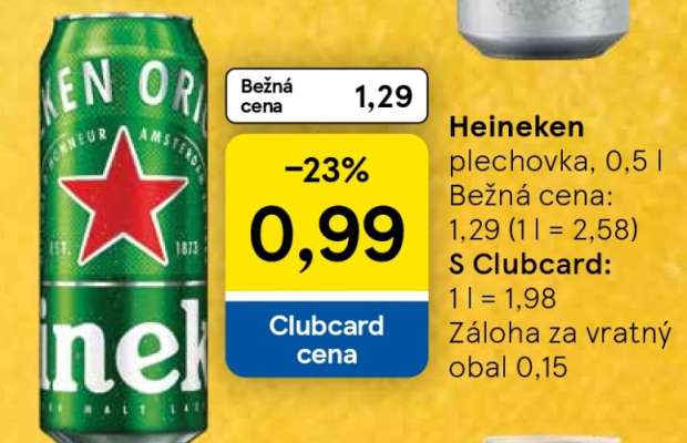 Heineken plechovka, 0,5 l