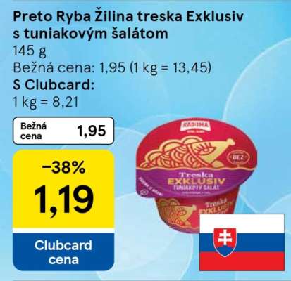 Preto Ryba Žilina treska Exklusiv s tuniakovým šalátom