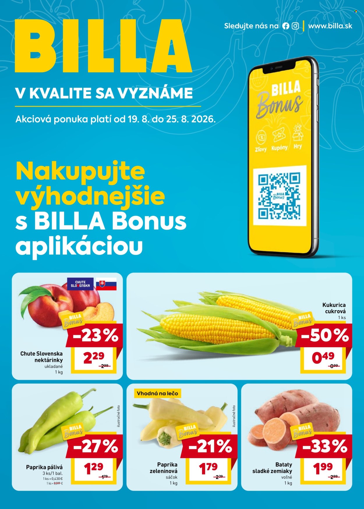 Leták Billa - 19.8.2026 - 25.8.2026. Strana 1