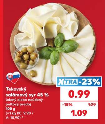 Tekovský salámový syr 45 %