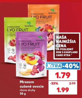 Mrazom sušené ovocie rôzne druhy 30 g