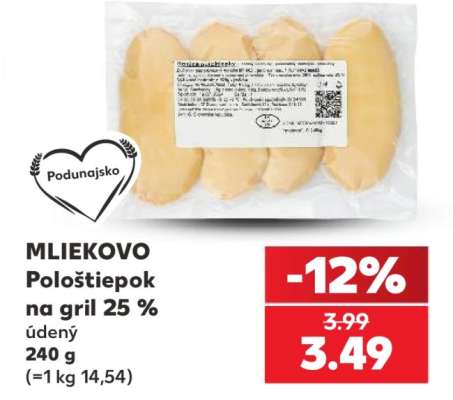 MLIEKOVO Pološtiepok na gril 25 %