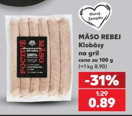 MÄSO REBEJ Klobásy na gril