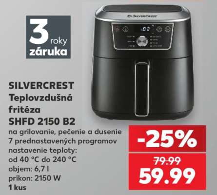 SILVERCREST Teplovzdušná fritéza SHFD 2150 B2