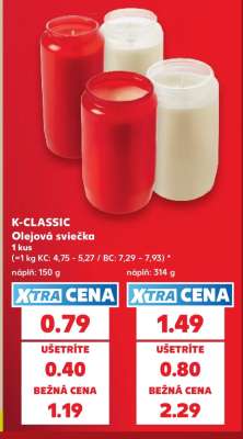 K-CLASSIC Olejová sviečka