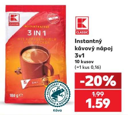 Instantný kávový nápoj 3v1