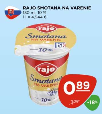 RAJO Smotana na varenie
