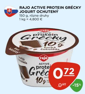 RAJO ACTIVE PROTEIN GRÉCKY JOGURT OCHUTENÝ