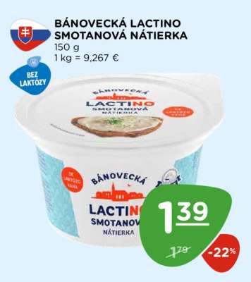 BÁNOVECKÁ LACTINO SMOTANOVÁ NÁTIERKA