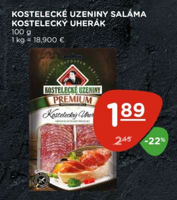 Kostelecké Uzeniny Saláma Kostelecký uherák