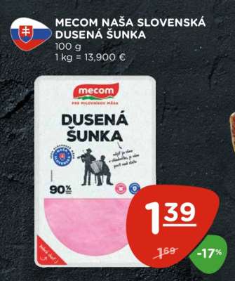 MECOM NAŠA SLOVENSKÁ DUSENÁ ŠUNKA
