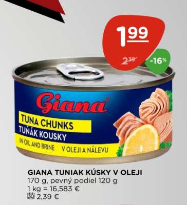 GIANA TUNIAK KÚSKY V OLEJI