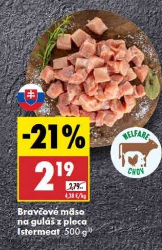 Bravčové mäso na guláš z pleca Istermeat 500 g