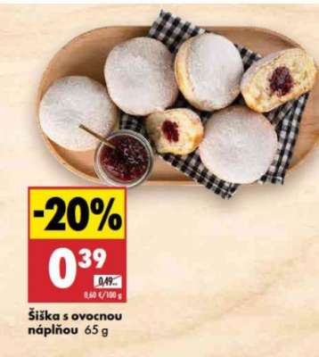 Šiška s ovocnou náplňou 65 g