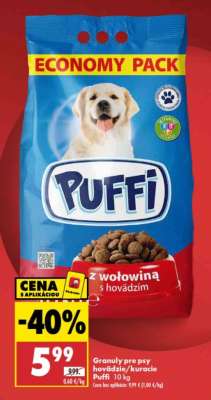 Granuly pre psy hovädzie/kuracie Puffi 10 kg