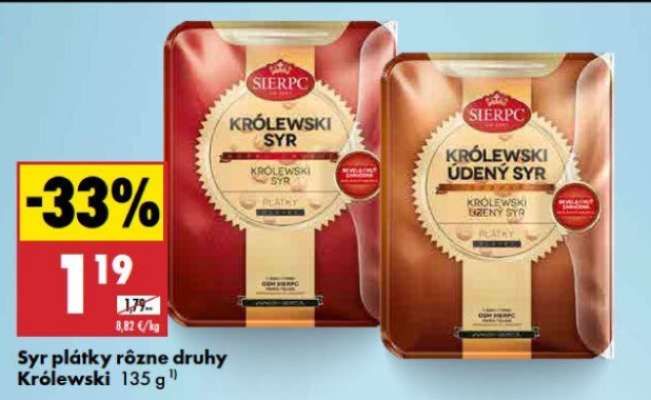 Syr plátky rôzne druhy Królewski 135 g