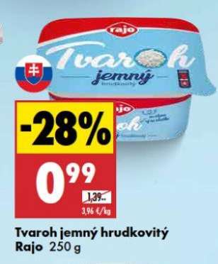 Tvaroh jemný hrudkovitý Rajo 250 g