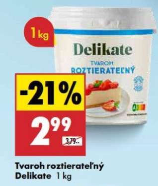 Tvaroh roztierateľný Delikate 1 kg