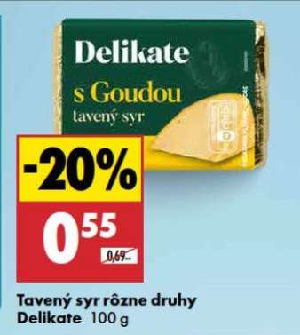 Tavený syr rôzne druhy Delikate 100 g