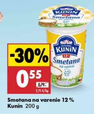 Smotana na varenie 12 % Kunín 200 g