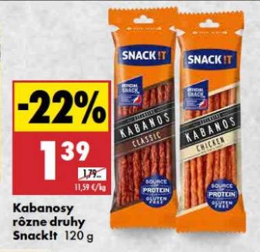 Kabanosy rôzne druhy Snack!t 120 g