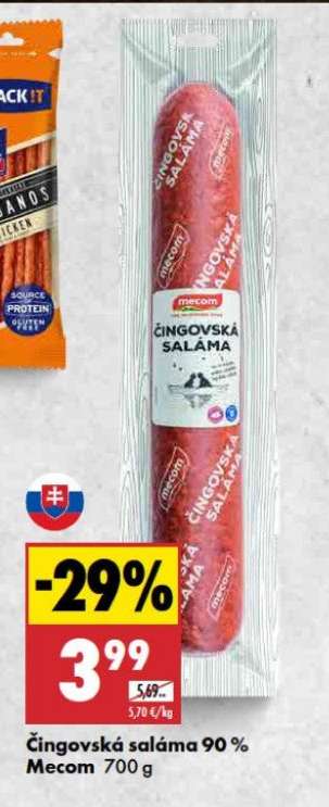Čingovská saláma 90 % Mecom 700 g
