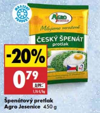 Špenátový pretlak Agro Jesenice 450 g