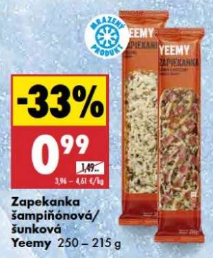 Zapekanka šampiňónová/šunková Yeemy 250 – 215 g