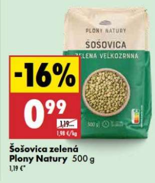 Šošovica zelená Plony Natury 500 g