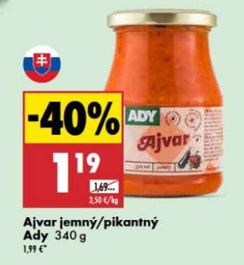 Ajvar jemný/pikantný Ady 340 g