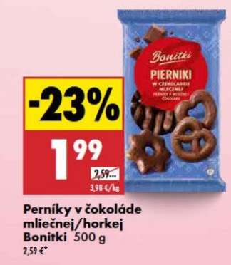 Perníky v čokoláde mliečnej/horkej Bonitki 500 g